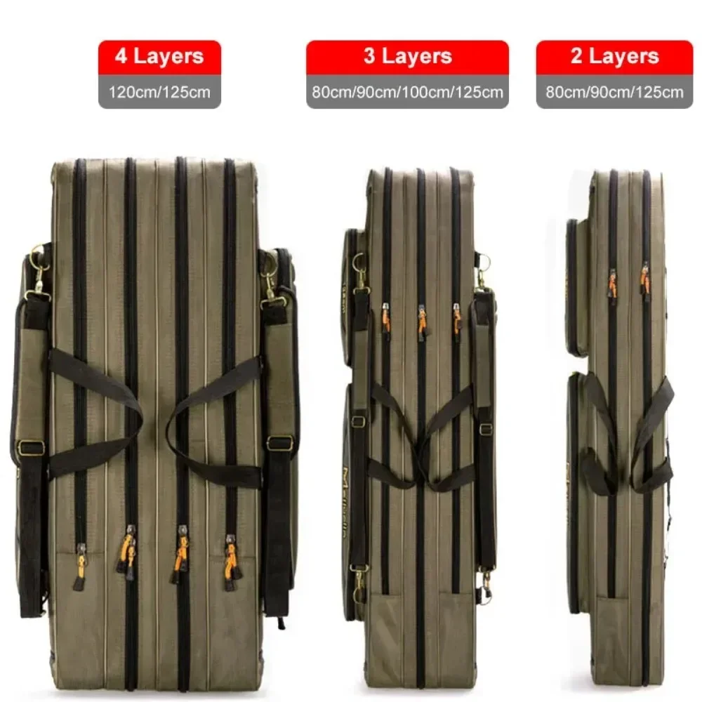Fishing Rod Case - 1A*2/3 lapisan 80/90/100/120CM Tas Pancing Ransel
