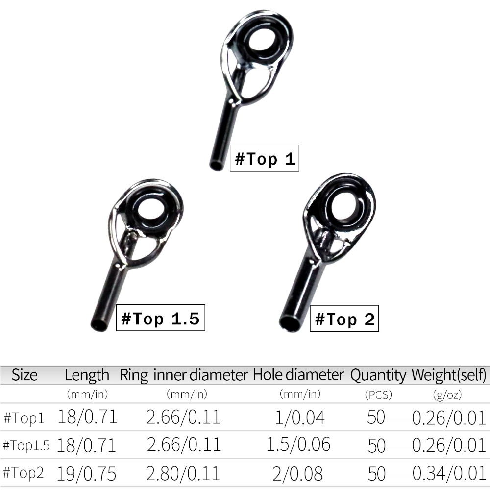 50 buah 1mm 1.5mm 2mm tongkat  - Fishing Rod Tip Replacement ulasan dan harga