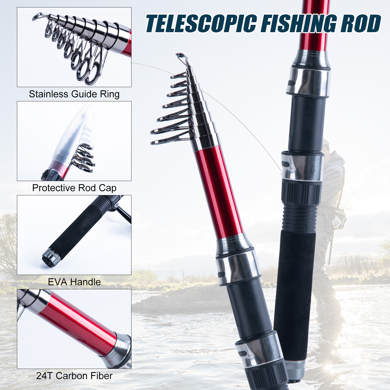 Goture Telescopic Fishing Rod  - Fishing Rod Casting ulasan dan harga